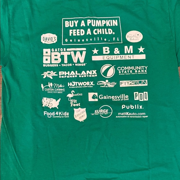Gildan The Pumpkin Run 5K Short Sleeve T-Shirt "WeRunToFeedKids" Medium Green - Picture 7 of 7